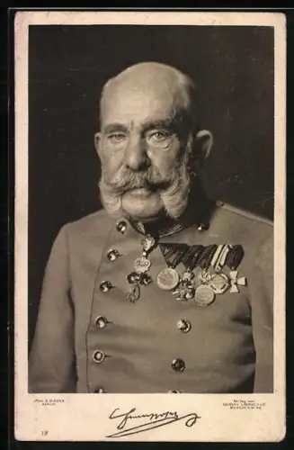 AK Kaiser Franz Josef I. von Österreich in Uniform, Halbportrait