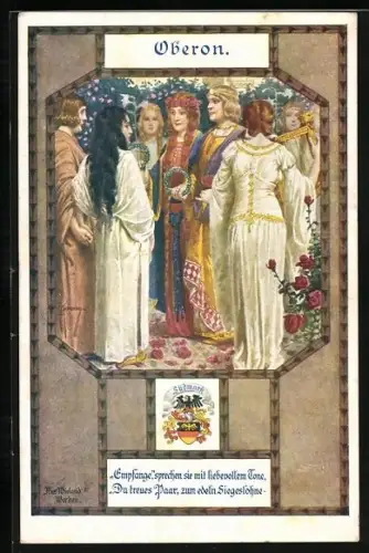 Künstler-AK Kuderna: William Shakespeare`s Oberon