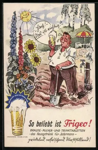 Künstler-AK Reklame für Frigeo Brausepulver