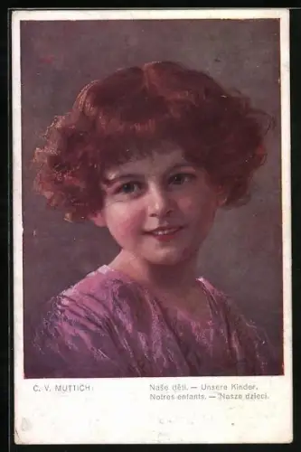 Künstler-AK C.V.Muttich: Portrait eines Mädchens