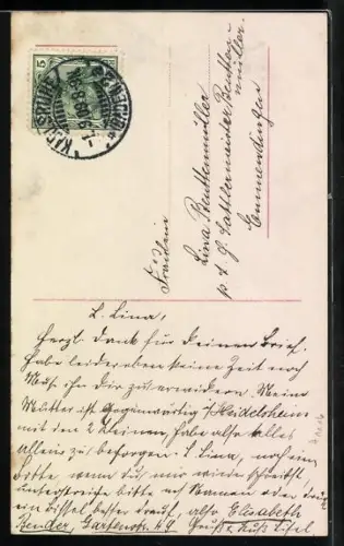 AK Dame mit Blumenhut, Mode 1909