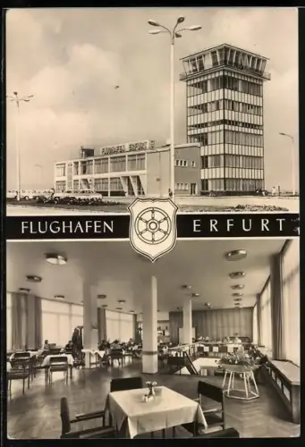 AK Erfurt, Flughafen, Innen- und Aussenansicht