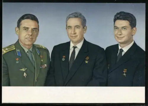 AK Kosmonauten Komarow, Feoktistow, Jegorow, Raumfahrt