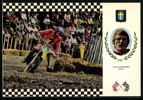 AK Rennfahrer Hakan Andersson auf Yamaha-Motorrad