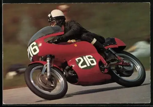 AK Rennfahrer auf einem Motorrad, Startnummer 216