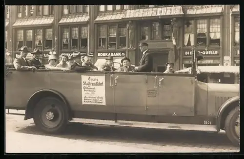 Foto-AK Hamburg, Autobus der Gesellschaftsfahrten J. Wulf Söhne