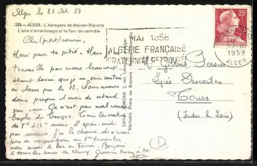 AK Alger, L`Aérogare de Maison-Blanche, Flughafen