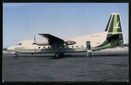 AK Flugzeug Fokker F-27 der Air North