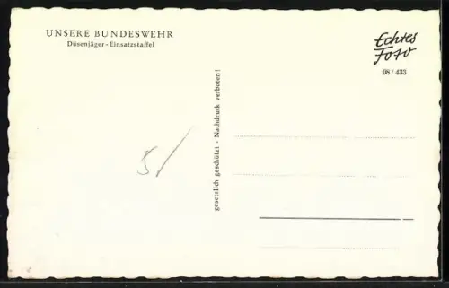 AK Flugzeug Düsenjäger-Einsatzstaffel der Luftwaffe