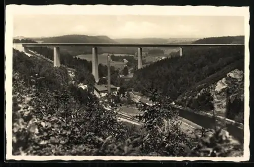 AK Grösste Reichs-Autobahn-Brücke im Muldental