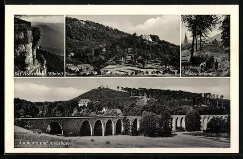 AK Paschenburg im Wesergebirge, Autobahn, Arensburg, Hohenstein