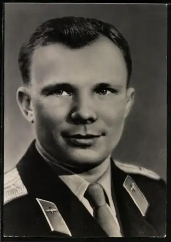 AK Kosmonaut Juri Alexejewitsch Gagarin, erster Mensch im All, Raumfahrt