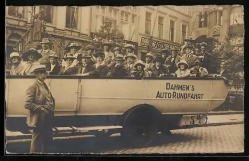 Foto-AK Autobus von Dahmens Auto-Rundfahrt