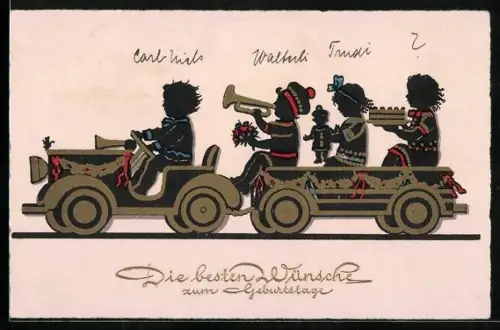 AK Auto mit Anhänger