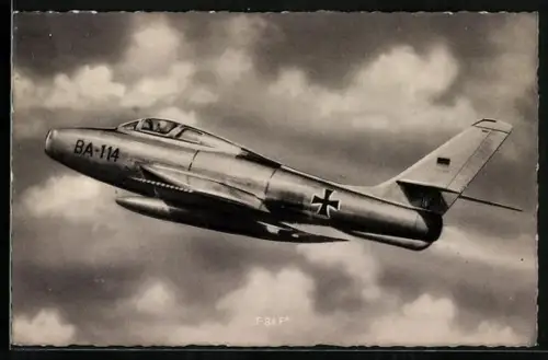 AK Flugzeug F 84 F der Luftwaffe