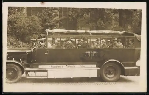 Foto-AK Köln, Autobus Rundfahrt durch Köln