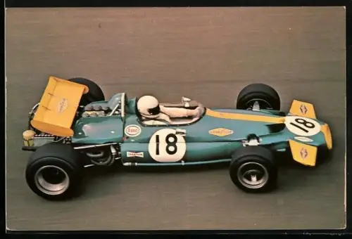 AK Autorennfahrer Jack Brabham in seinem Rennauto Ford BT 33, Autorennen