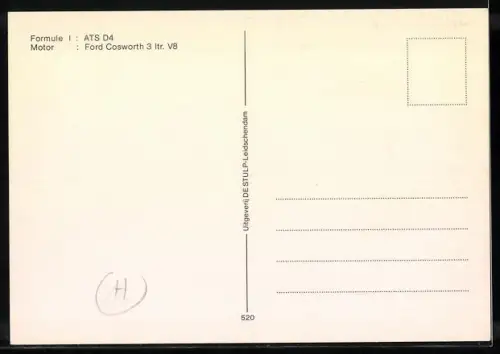 AK Formel 1, ATS D4-Rennwagen in gelb, Autorennen
