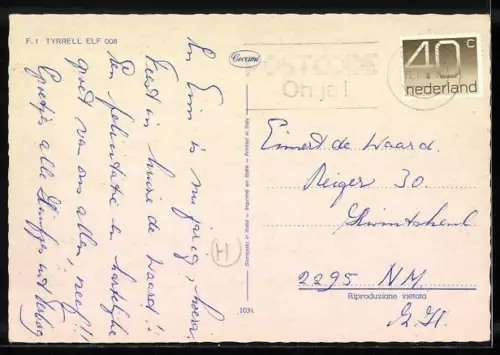 AK F1 Tyrrell Elf 008 bei einem Autorennen