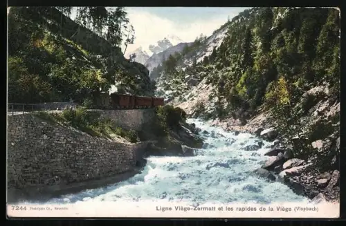 AK Ligne Viège-Zermatt et les rapides de la Viège, schweizer Eisenbahn
