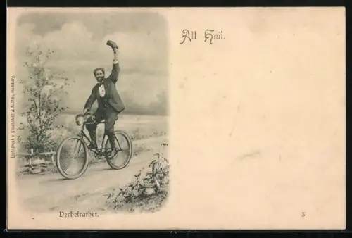 AK Verheirateter Mann auf seinem Fahrrad