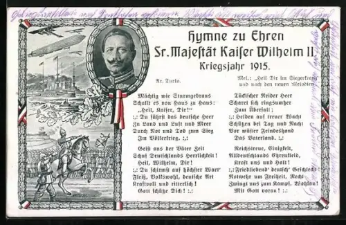 AK Zeppelin, Kaiser Wilhelm II., Hymne