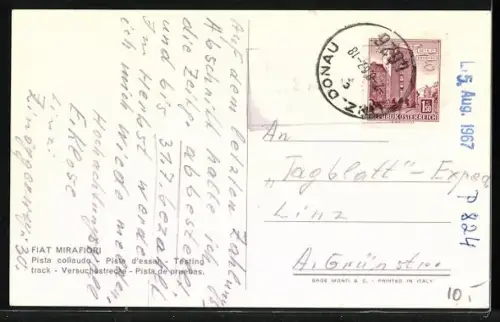 AK Auto Fiat, Versuchsstrecke