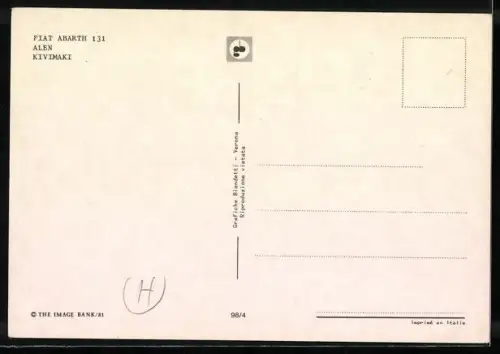 AK Fiat Abarth 131 bei einem Autorennen