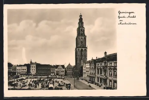 AK Groningen, Groote Markt en Martinitoren
