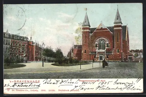 AK `s-Gravenhage, Regentesseplein en Kerk