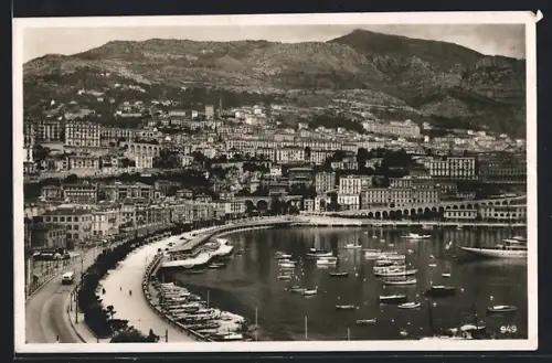 AK Monte-Carlo, Ortsansicht mit Hafen und Uferstrasse