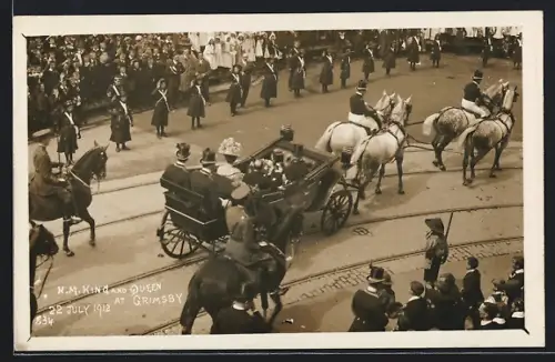 AK Grimsby, King and Queeen at Grimsby, 1912