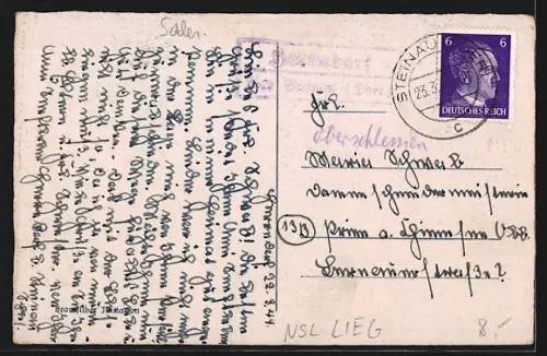 AK Liegnitz, Ring, Strassenpartie mit Turmgebäuden