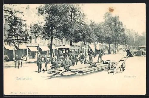 AK Rotterdam, Boompjes, Strassenbahn