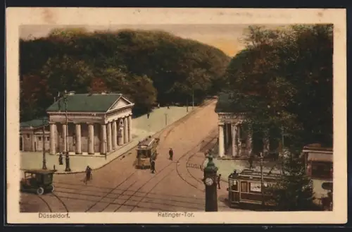AK Düsseldorf, Ratinger-Tor mit Strassenbahn