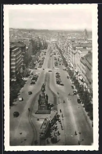 AK Praha, Václavské námestí, Strassenbahn