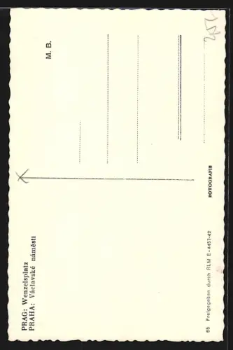 AK Praha, Václavské námestí, Strassenbahn