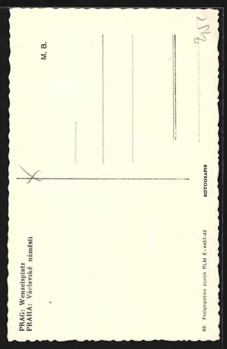 AK Praha, Václavské námestí, Strassenbahn