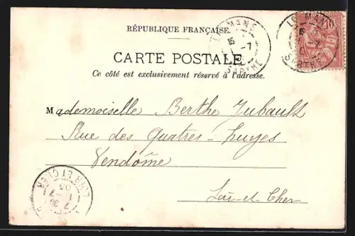 AK Le Mans, L`Avenue Thiers, Strassenbahn