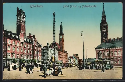 AK Köbenhavn, Hotel Bristol og Paladshotellet, Strassenbahn