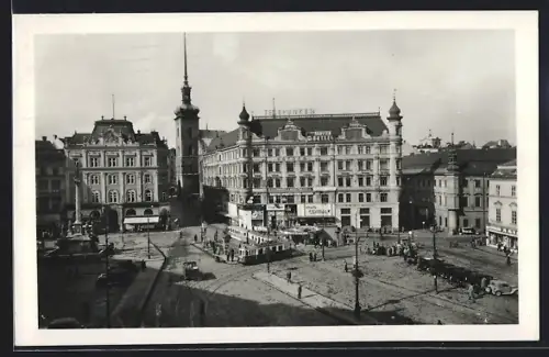 AK Brno, Námestí Svobody, Strassenbahn