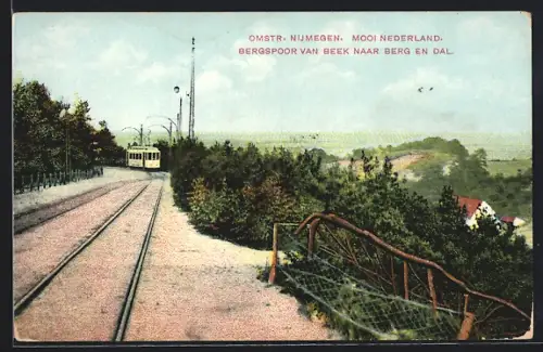 AK Omstr. Nijmegen, Bergspoor van Beek naar Berg en Dal, Strassenbahn