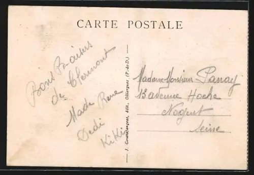 AK Clermont-Ferrand, Place Gaillard, Strassenbahn