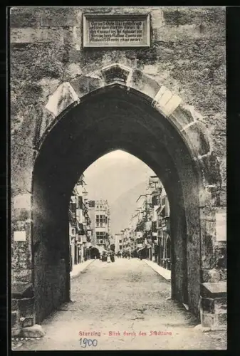 AK Sterzing, Blick durch den Stadtturm