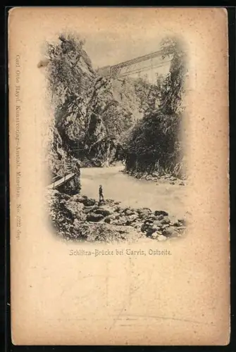 AK Tarvis, Schlitza-Brücke bei Tarvis, Ostseite