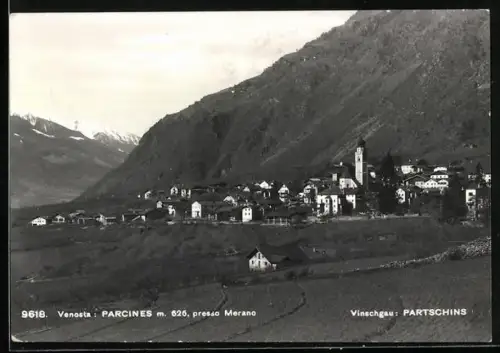 AK Partschins /Vinschgau, Ortsansicht mit Kirche