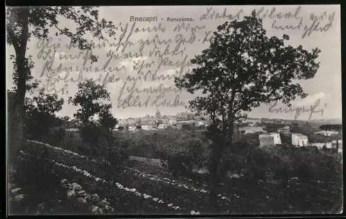 AK Anacapri, Panorama mit Bäumen