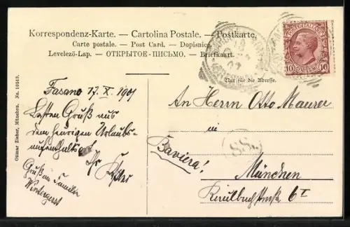 AK Punta San Vigilio, Panorama mit Kirche