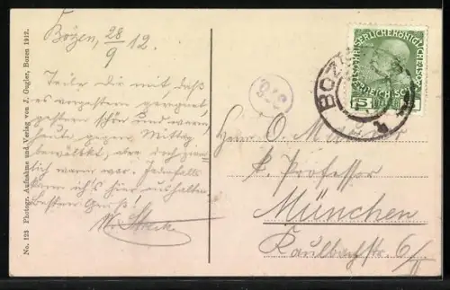 AK Gries-Bozen, Teilansicht mit dem Rosengarten