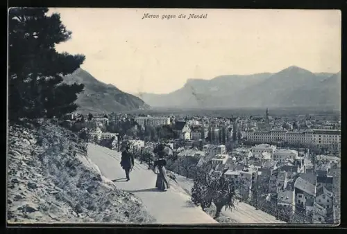 AK Meran, Ortsansicht gegen den Mendel
